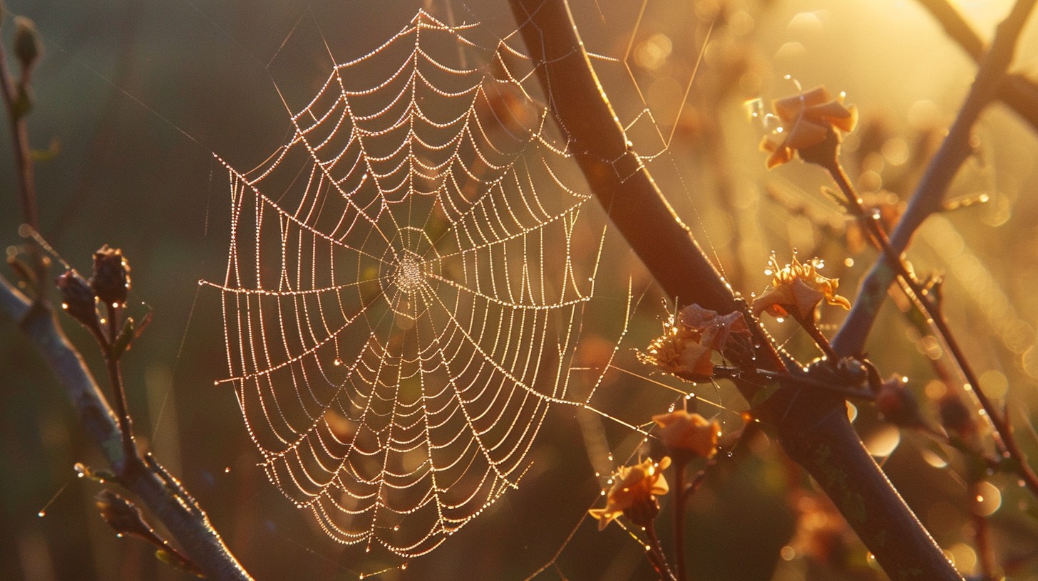 Stockcake Sunlit Spider Web 1725623221